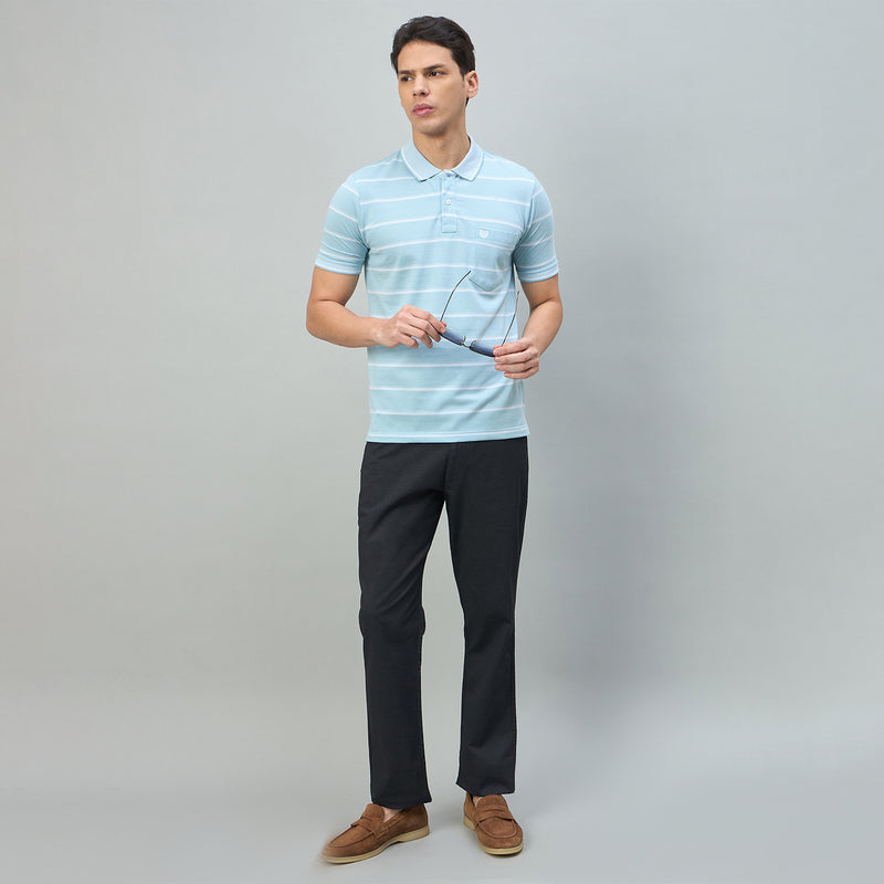 Duke Urban Men Striped Half Sleeve Regular Polo Tshirt (LF7573)