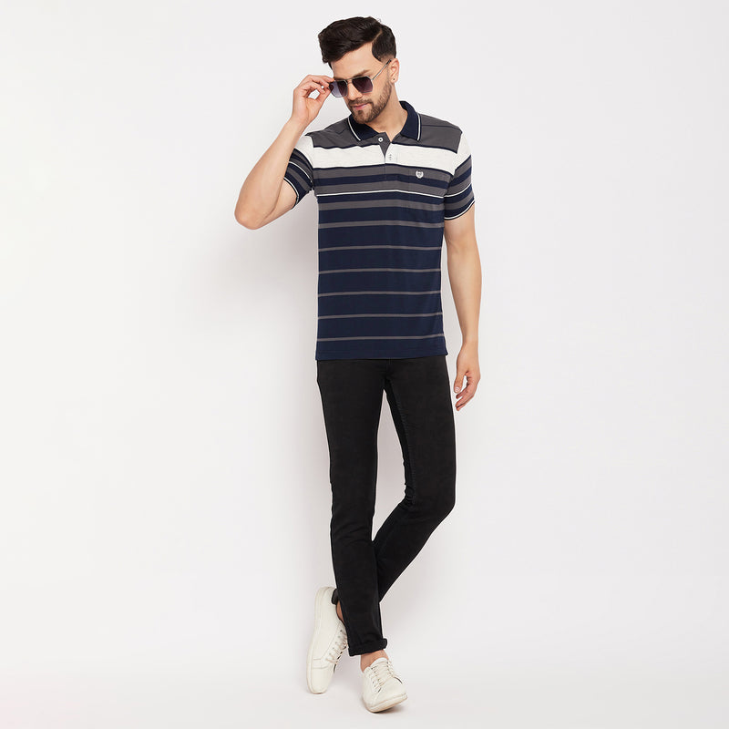 Duke Stardust Men Half Sleeve Polo Neck Cotton T-shirt (LF5881)