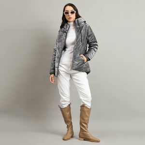 Duke Women Short Style Hooded Bomber Jacket (SDZ4169)