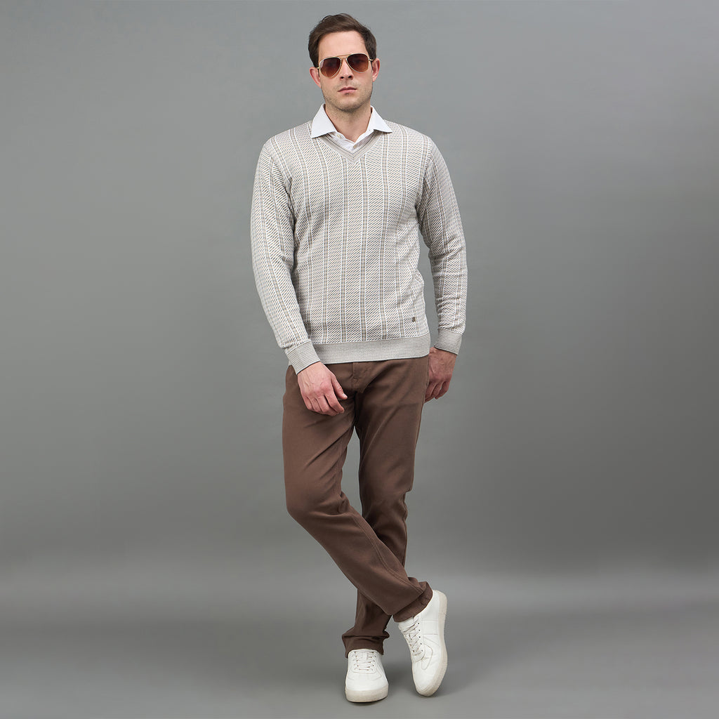 Duke Urban Men Full Sleeve V Neck Regular Sweater (SDS2411)