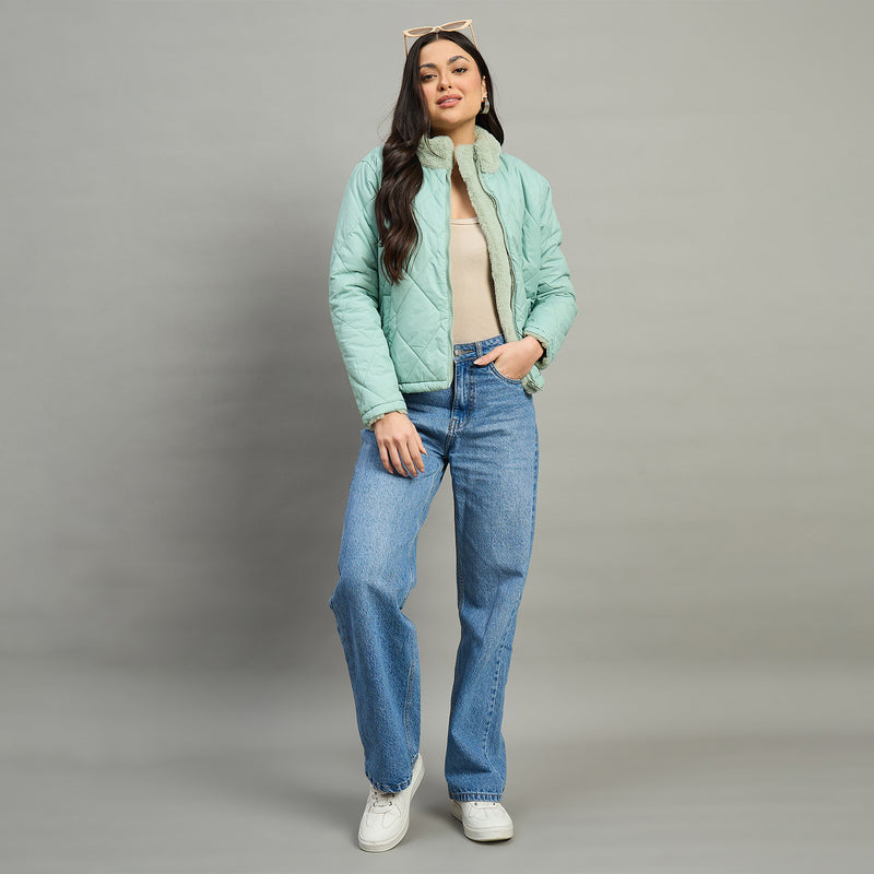 Duke Urban Women High Neck Full Sleeve Reversible Jacket (SDZ4183)