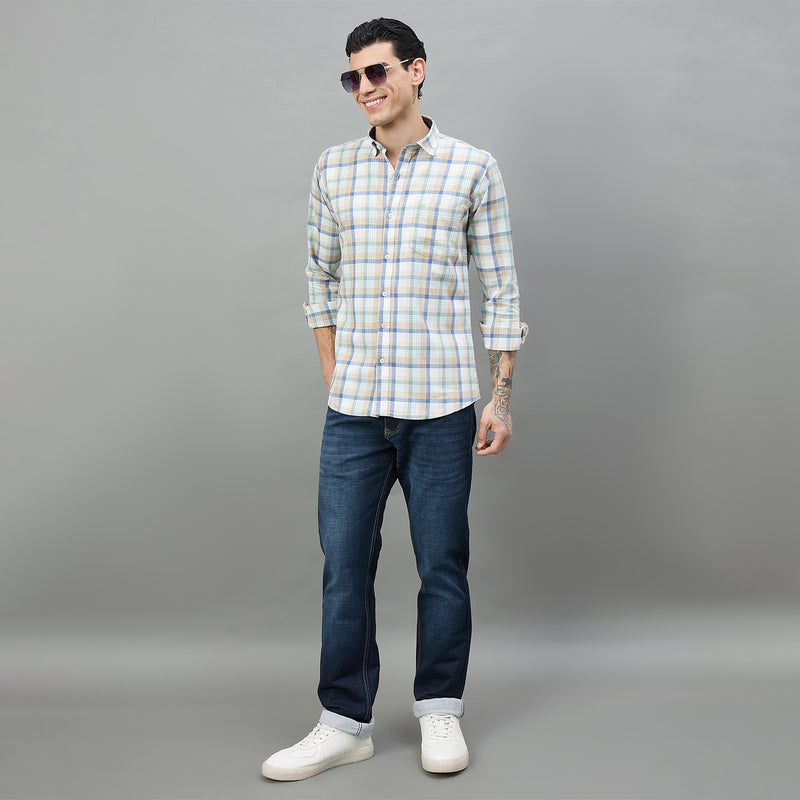 Duke Urban Men Checkered Full Sleeve Spread Collar Slim Shirt (SDO8CKBG)