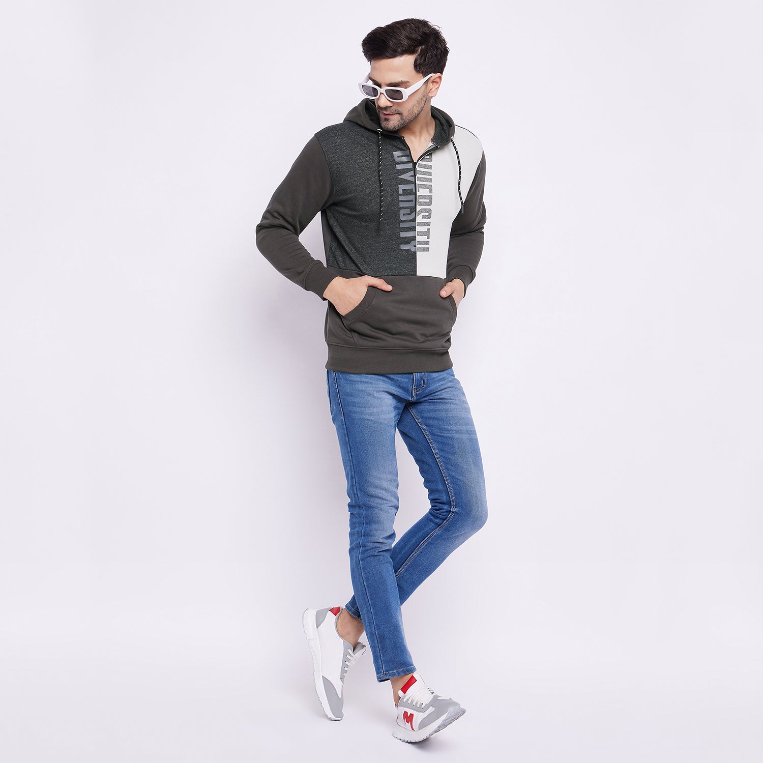 Duke Urban Men Half Zip Hooded Sweatshirt (LF6251)