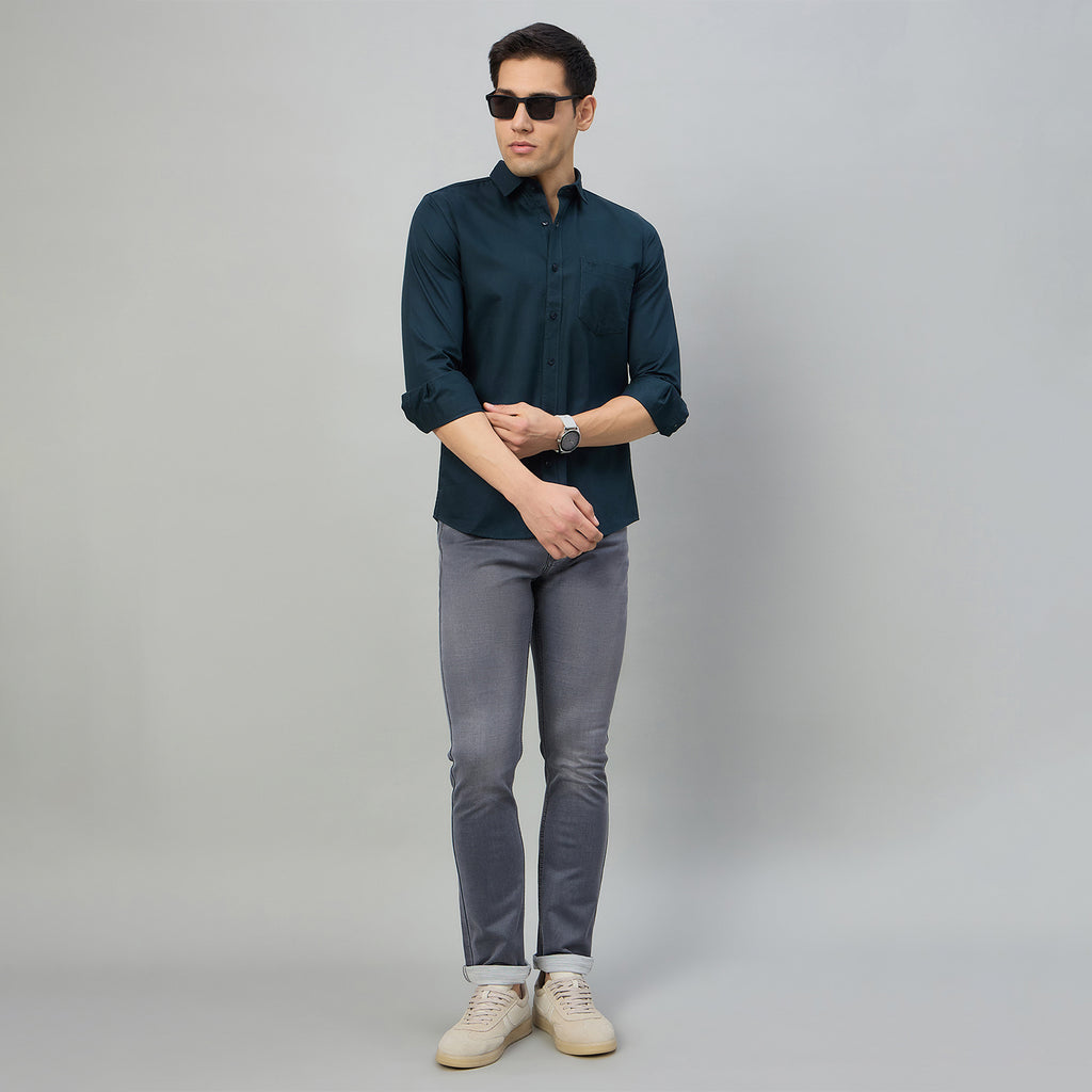Duke Men Slim Fit Full Sleeve Short Style Cotton Shirt (SDO8PLTC)