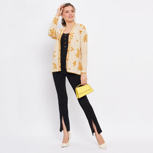 Duke Stardust Women Full Sleeve Self Design Cardigan (LQS9713)