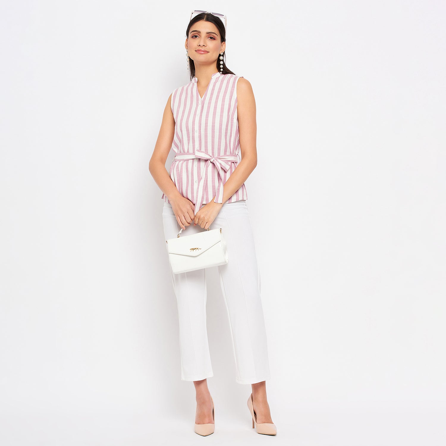 Duke Urban Women Sleeveless Striped Shirt (SDX3271)