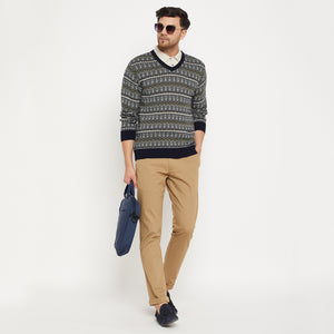 Duke Stardust Men Full Sleeve V Neck Sweater (SDS2138)