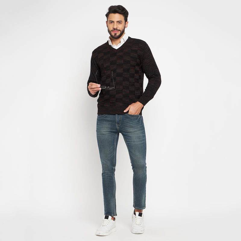 Duke Urban Men Full Sleeve V Neck Sweater (SDS651R)