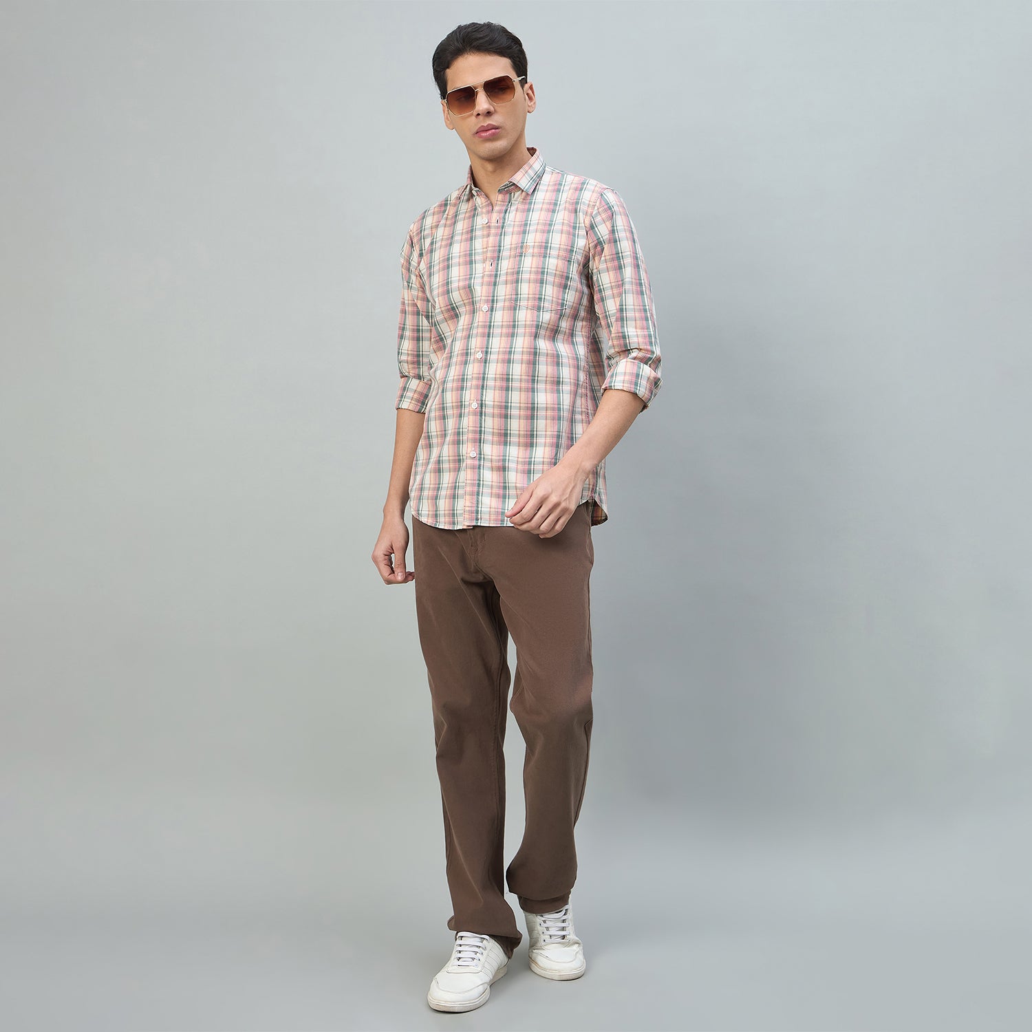 Duke Urban Men Checkered Pure Cotton Slim Fit Casual Full Sleeve Shirt (SDO9CKV)