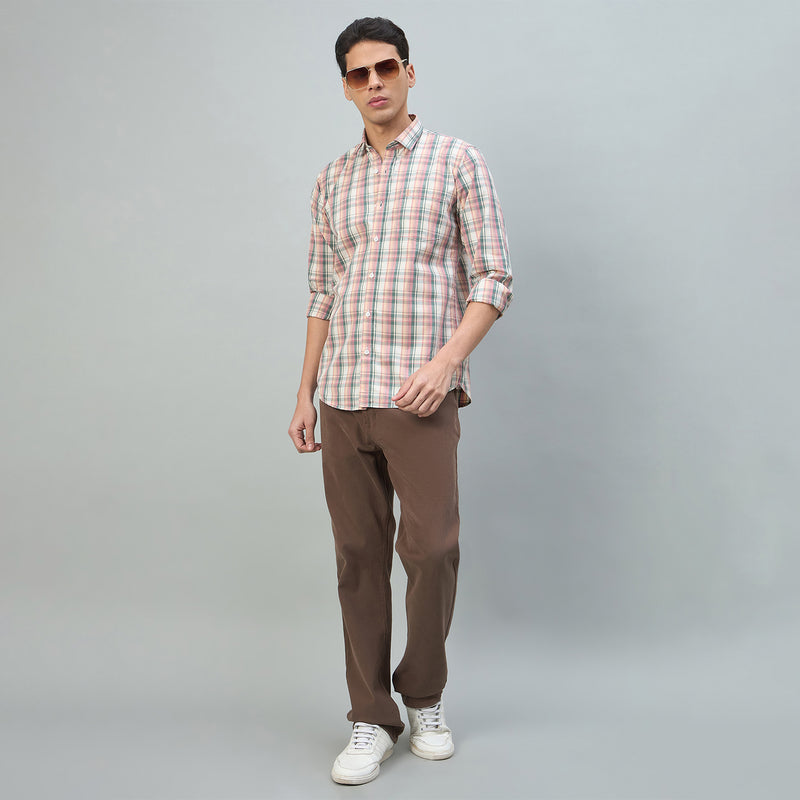 Duke Urban Men Checkered Pure Cotton Slim Fit Casual Full Sleeve Shirt (SDO9CKV)