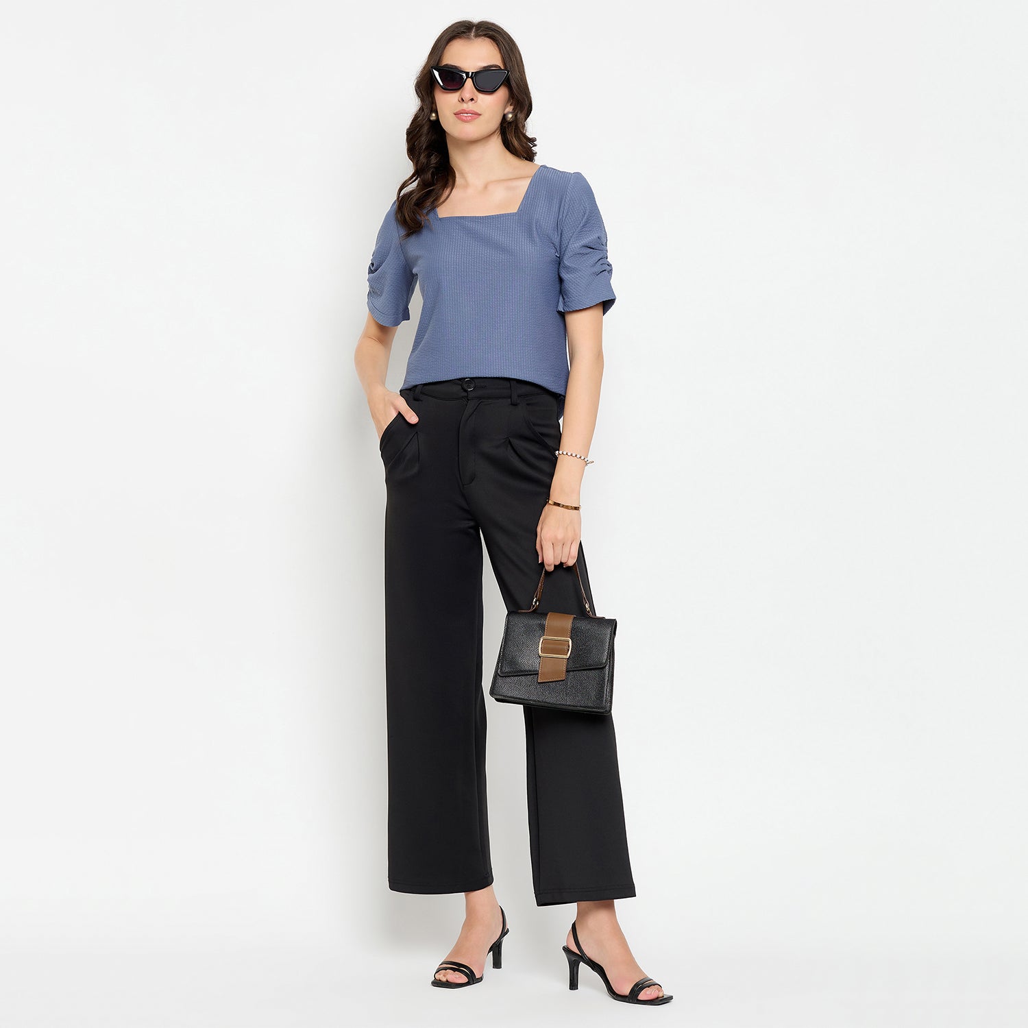 Duke Urban Half Sleeve Square Neck Lady Top (LFX3283)