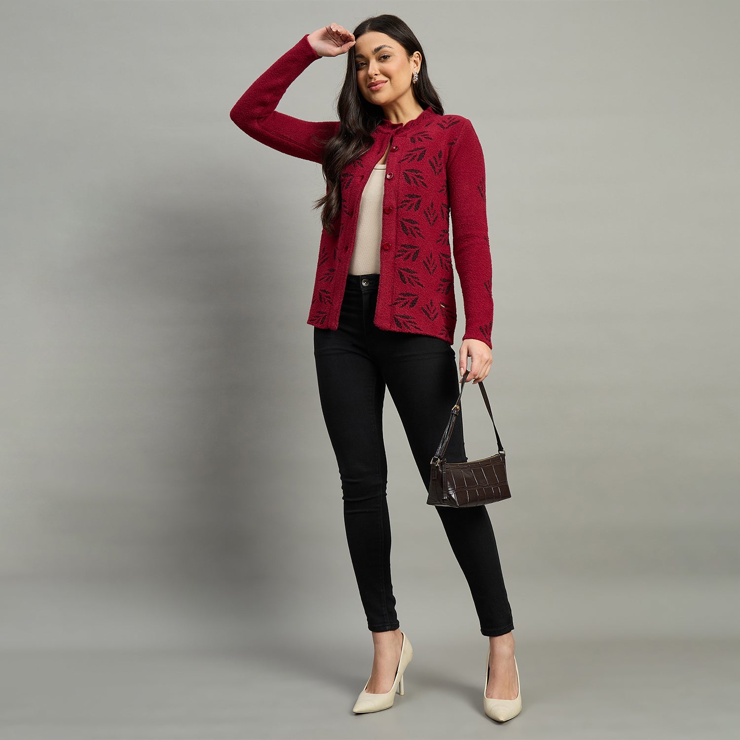 Duke Urban Women Full Sleeve Front Open Regular Fit Sweater (SDS1171)