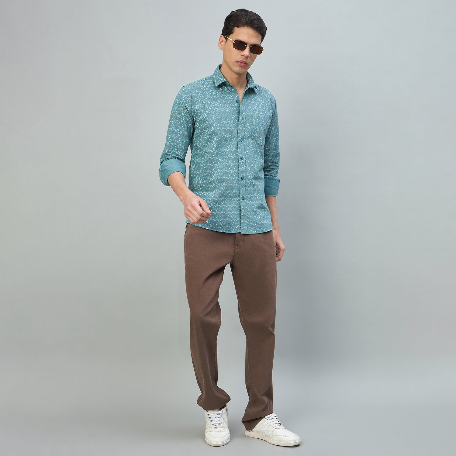 Duke Urban Men Printed Pure Cotton Slim Fit Casual Full Sleeve Shirt (SDO8PRBE)