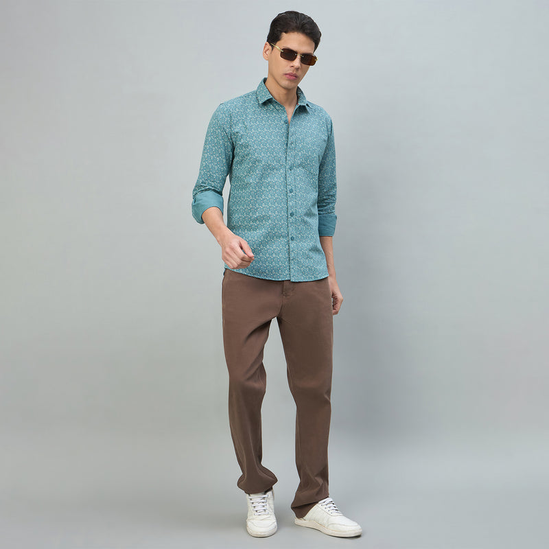 Duke Urban Men Printed Pure Cotton Slim Fit Casual Full Sleeve Shirt (SDO8PRBE)