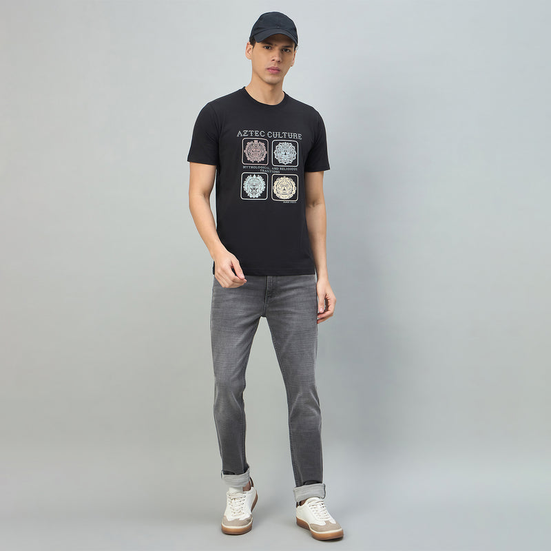 Duke Urban Men Graphic Print Half Sleeve Round Neck Casual Tshirt (LF7546)