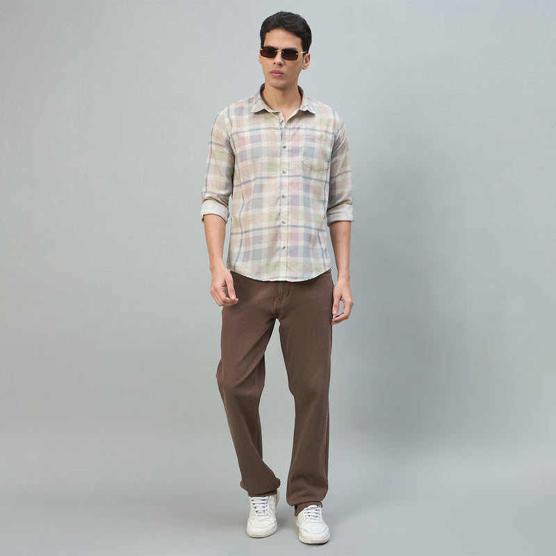 Duke Urban Men Checkered Pure Cotton Slim Fit Casual Full Sleeve Shirt (SDO7PRCN)