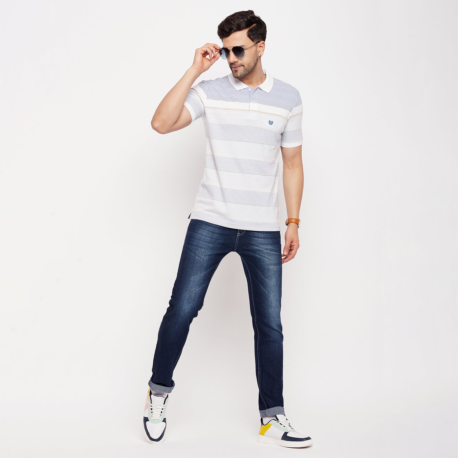 Duke Stardust Men Half Sleeve Polo Neck Cotton T-shirt (LF7016)
