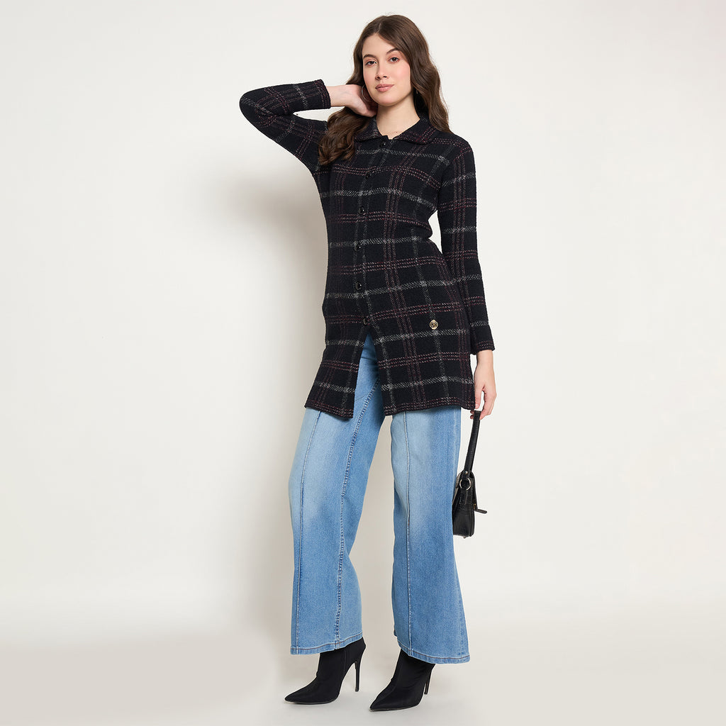Duke Urban Women Full Sleeve Long Coat Style Sweater (SDS1297)