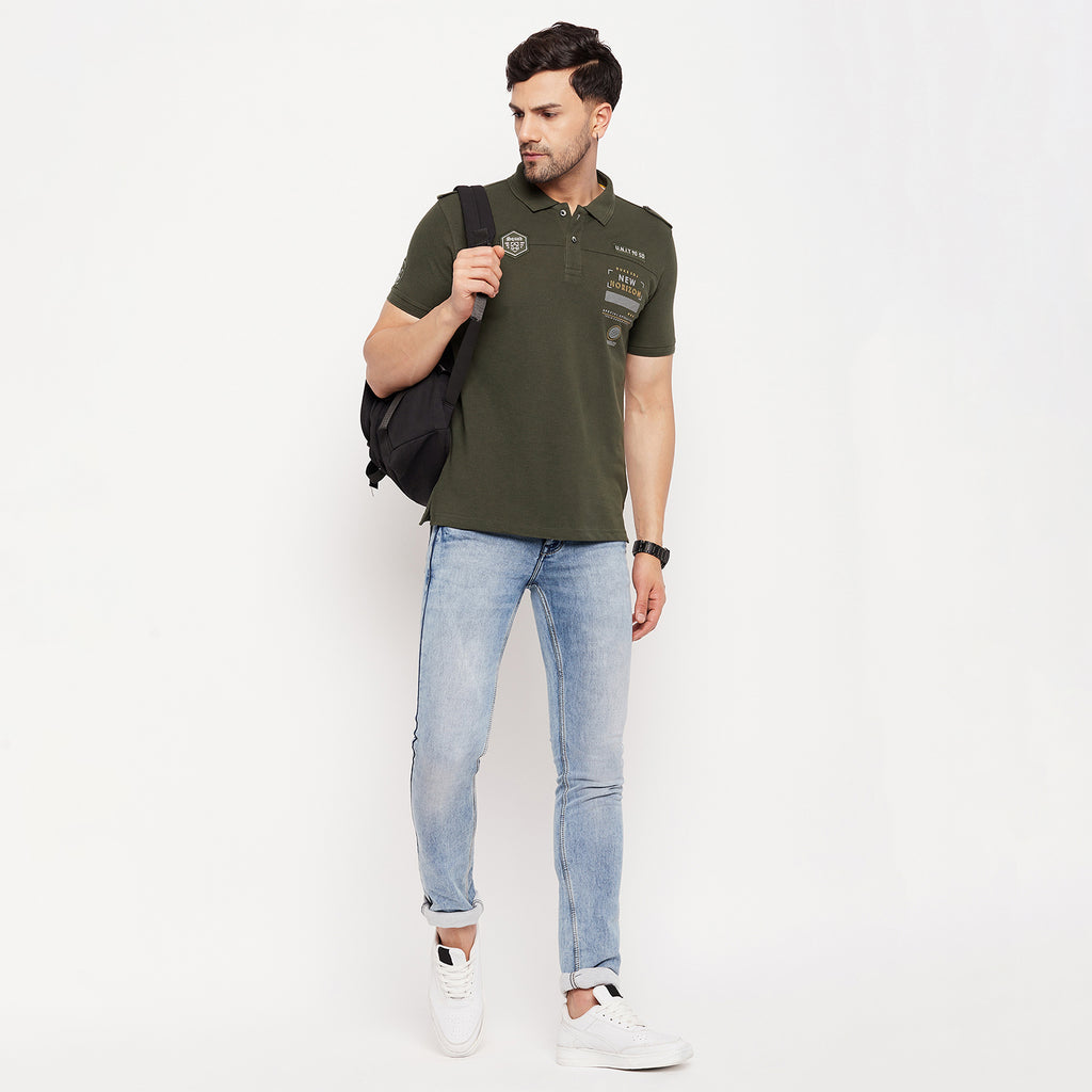 Duke Stardust Men Half Sleeve Polo Neck Cotton T-shirt (LF5787)