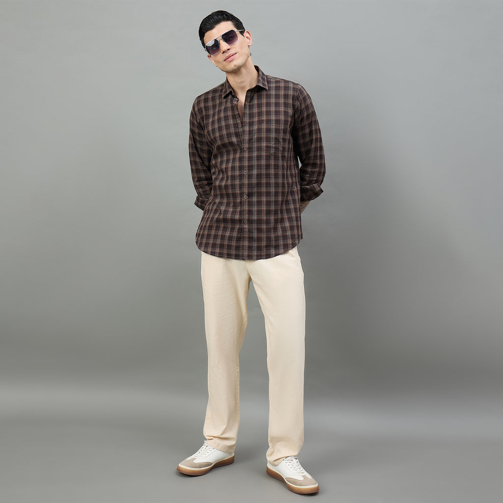 Duke Urban Men Checkered Full Sleeve Spread Collar Regular Shirt (SDO9CKAK)