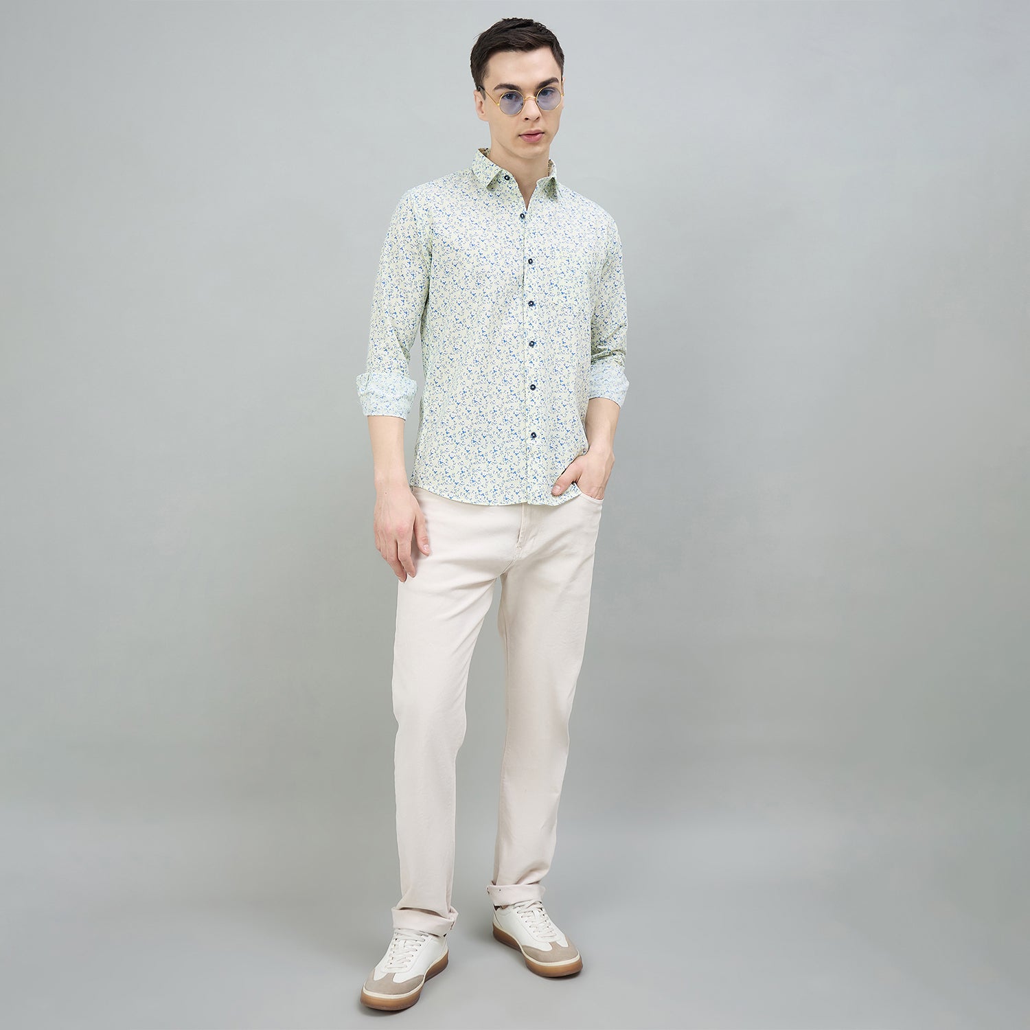 Duke Urban Men Printed Full Sleeve Spread Collar Slim Shirt (SDO8PRBF)