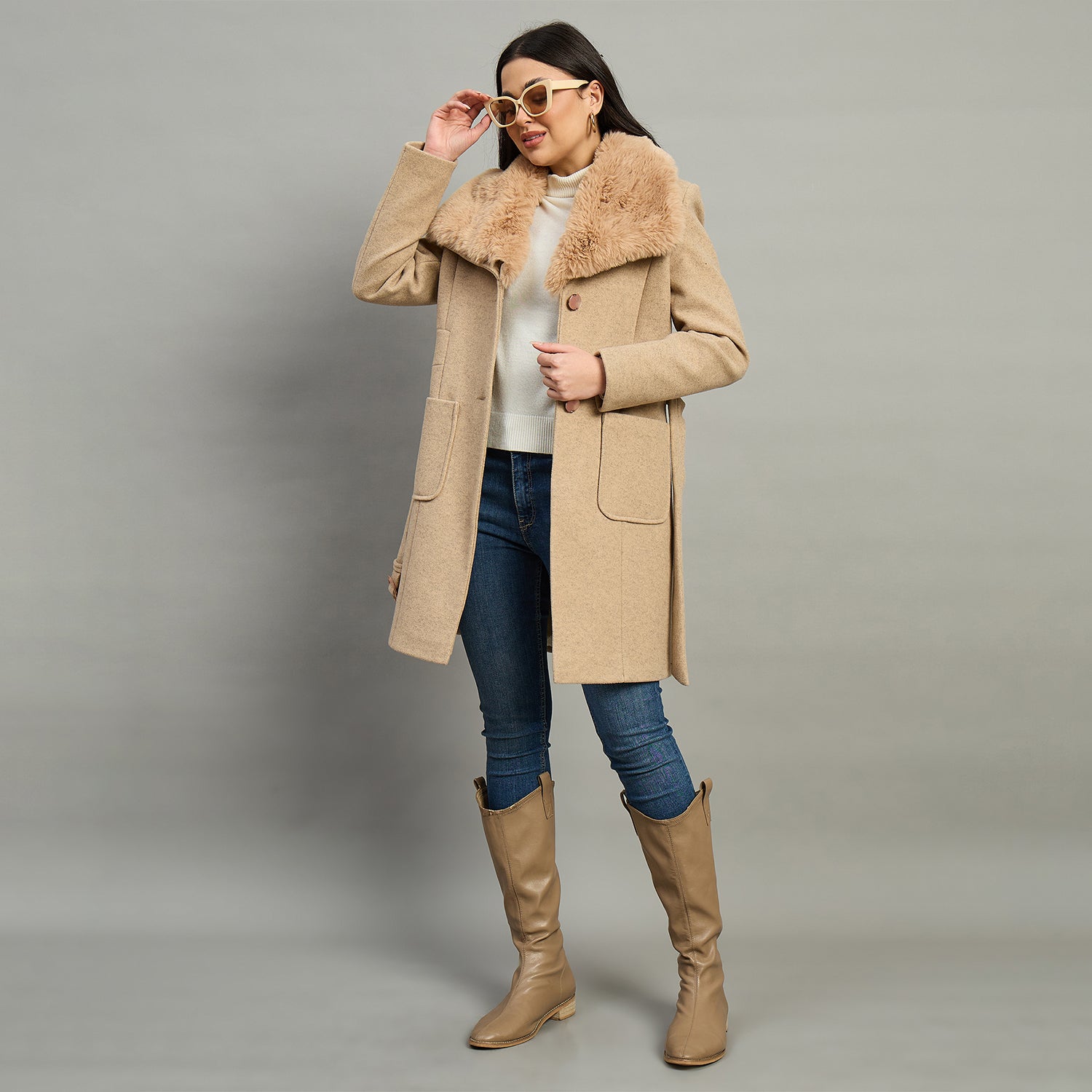 Duke Women Full Sleeve Collared Neck Coat (SDZ4174C)