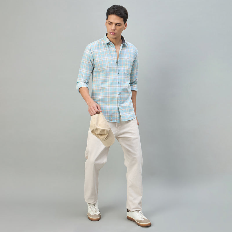 Duke Urban Men Checkered Pure Cotton Slim Fit Casual Full Sleeve Shirt (SDO8CKBM)