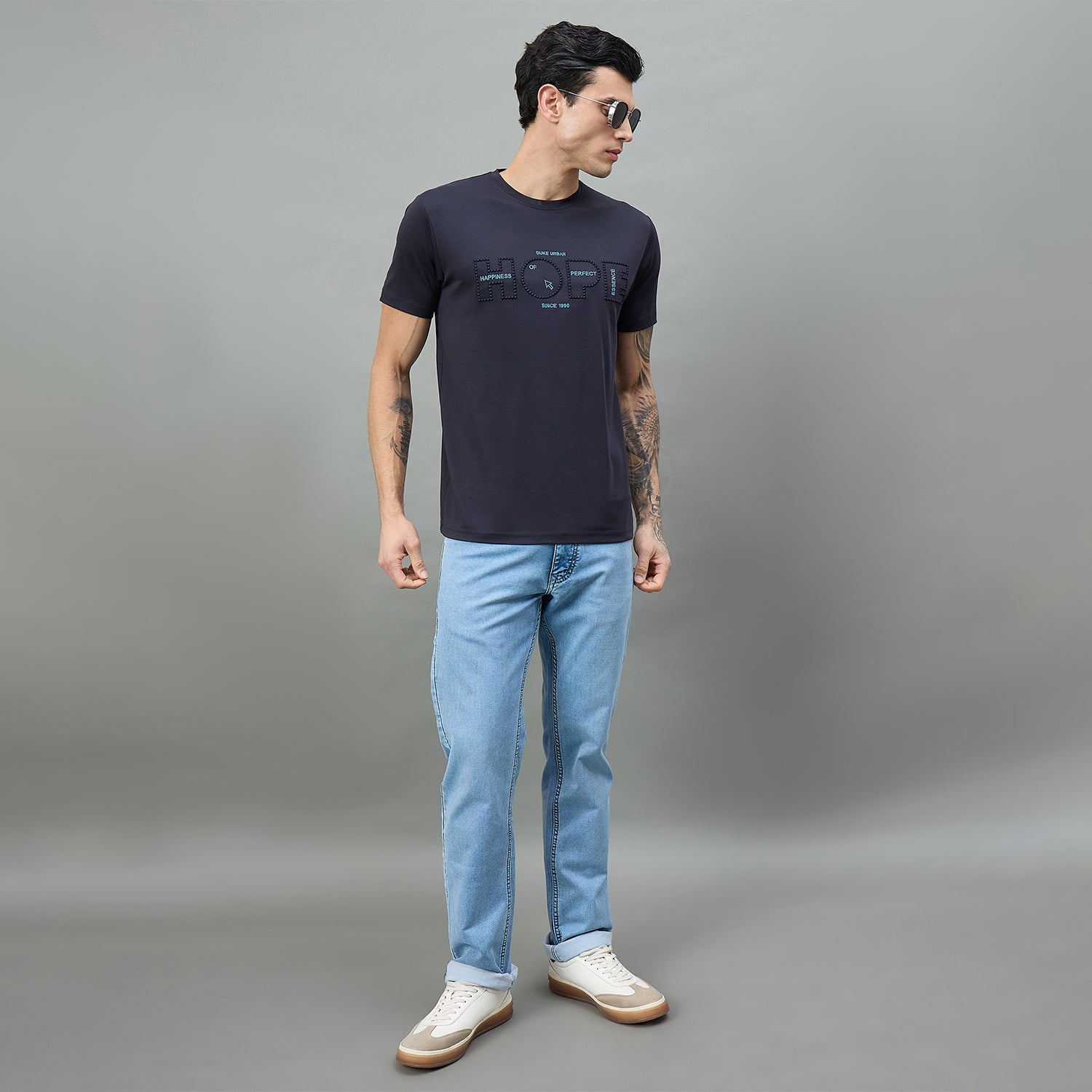 Duke Urban Men Round Neck Half Sleeve Slim T-Shirt (LF7518)