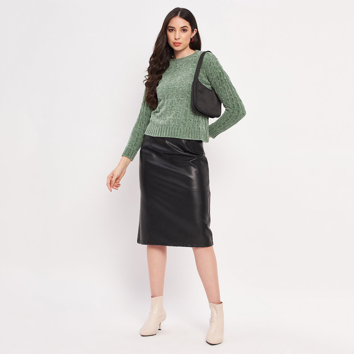 Duke Urban Women Full Sleeve Self Design Sweater (LQS9777)