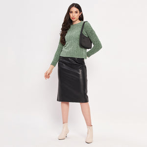 Duke Stardust Women Full Sleeve Self Design Sweater (LQS9777)