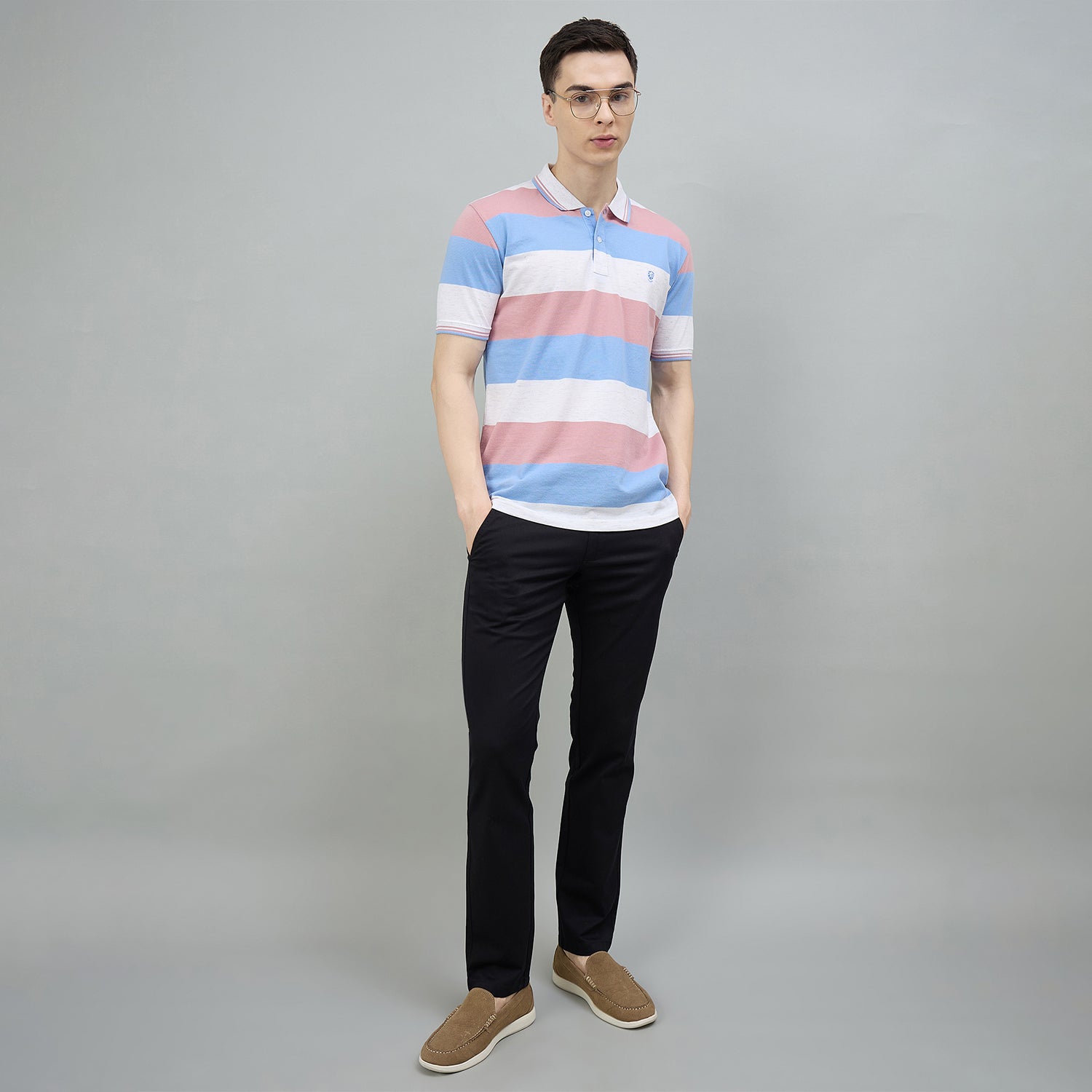 Duke Urban Men Striped Half Sleeve Regular Polo Tshirt (LF7645)