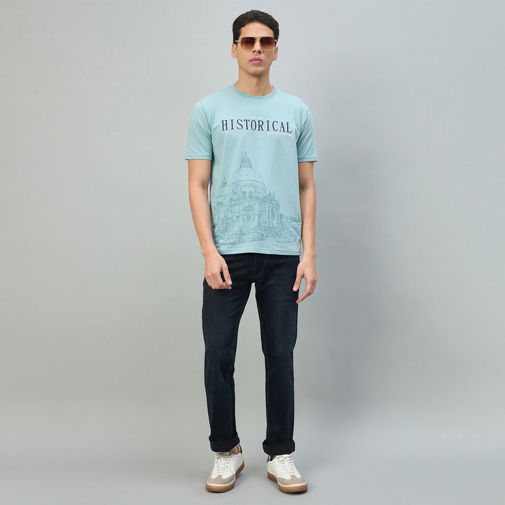 Duke Urban Men Graphic Print Half Sleeve Round Neck Casual Tshirt (LF7540)