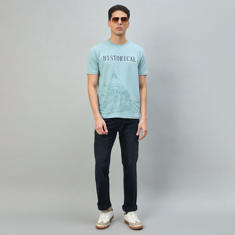 Duke Urban Men Graphic Print Half Sleeve Round Neck Casual Tshirt (LF7540)