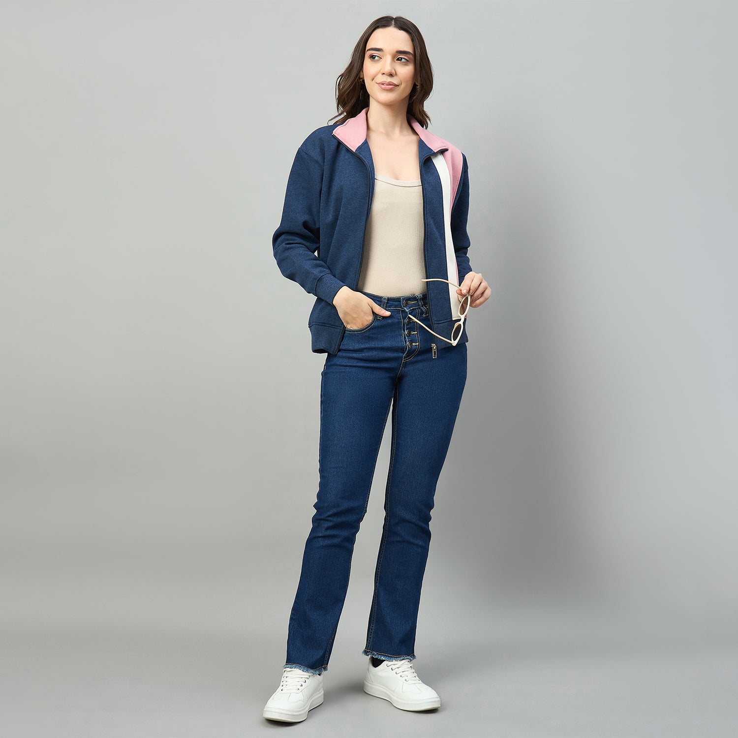 Duke Urban Women Full Sleeve Collared Sweatshirt (LFX5006S)