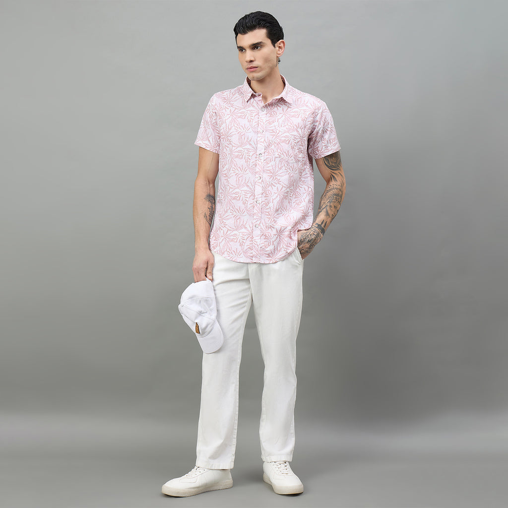 Duke Urban Men Floral Print Half Sleeve Slim Shirt (SDO3PRE)