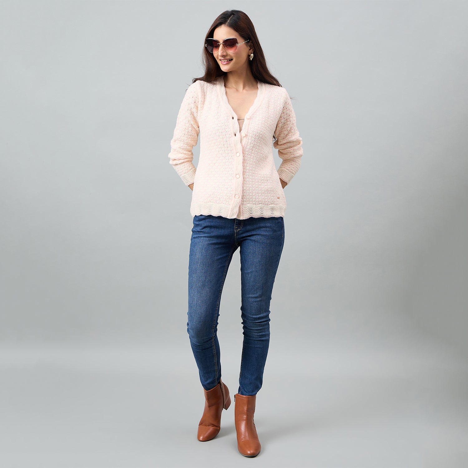 Duke Urban Women Full Sleeve Front Open Regular Cardigan (SDS1287)