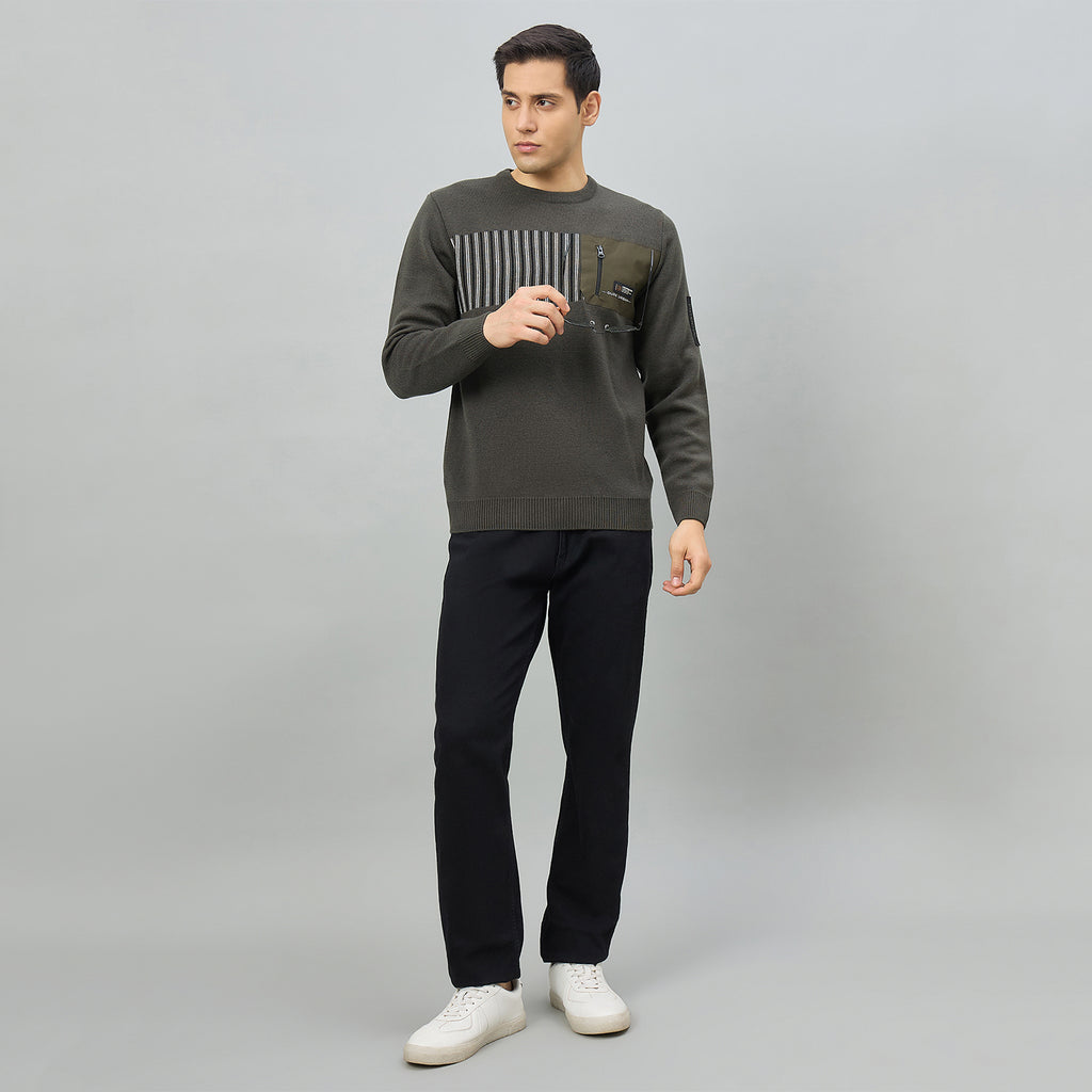Duke Men Full Sleeve Round Neck Regular Sweater (SDS2337)