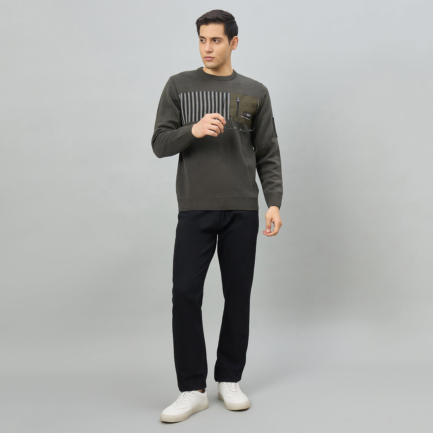 Duke Men Full Sleeve Round Neck Regular Sweater (SDS2337)