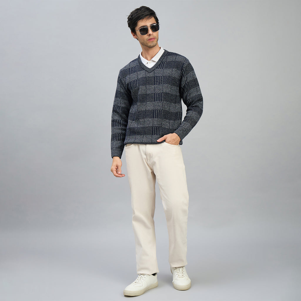 Duke Men Full Sleeve V Neck Regular Sweater (SDS2308)