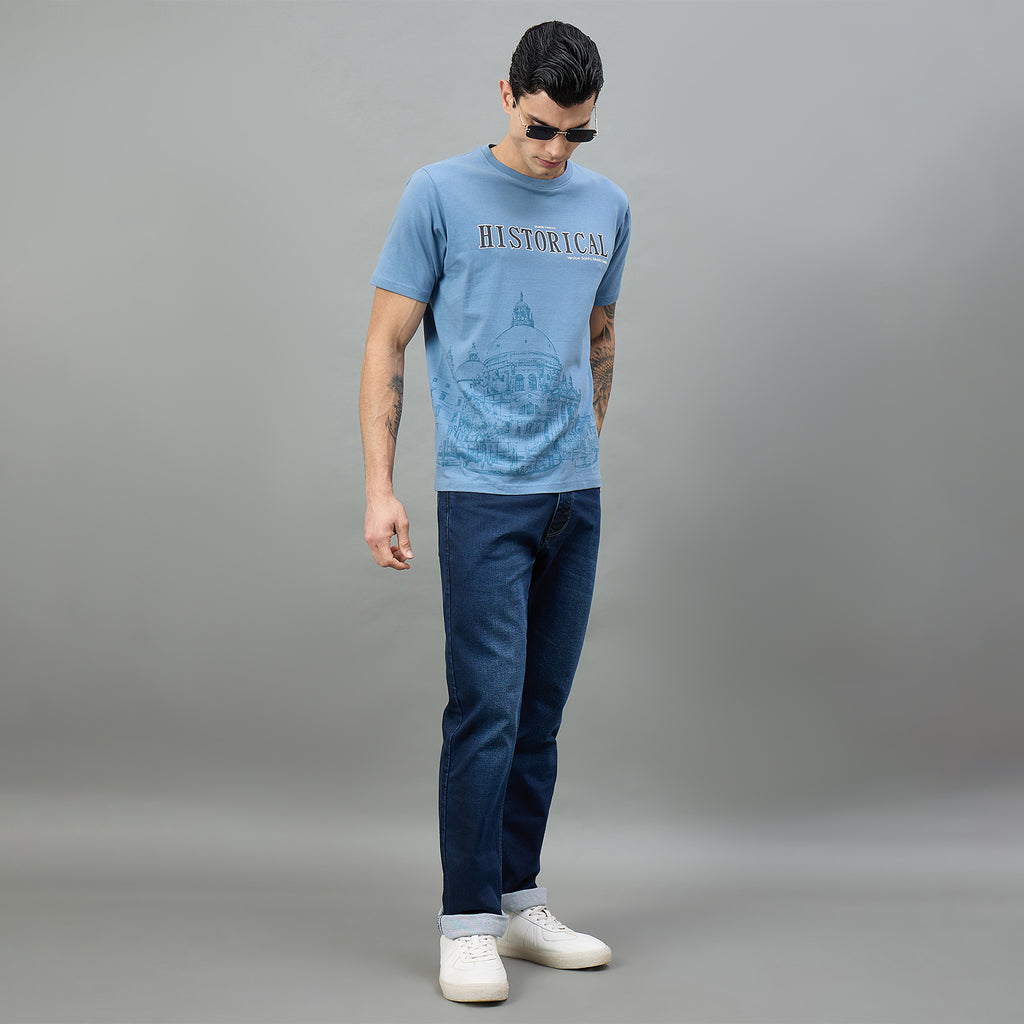Duke Urban Men Graphic Print Half Sleeve Round Neck Casual Tshirt (LF7540)