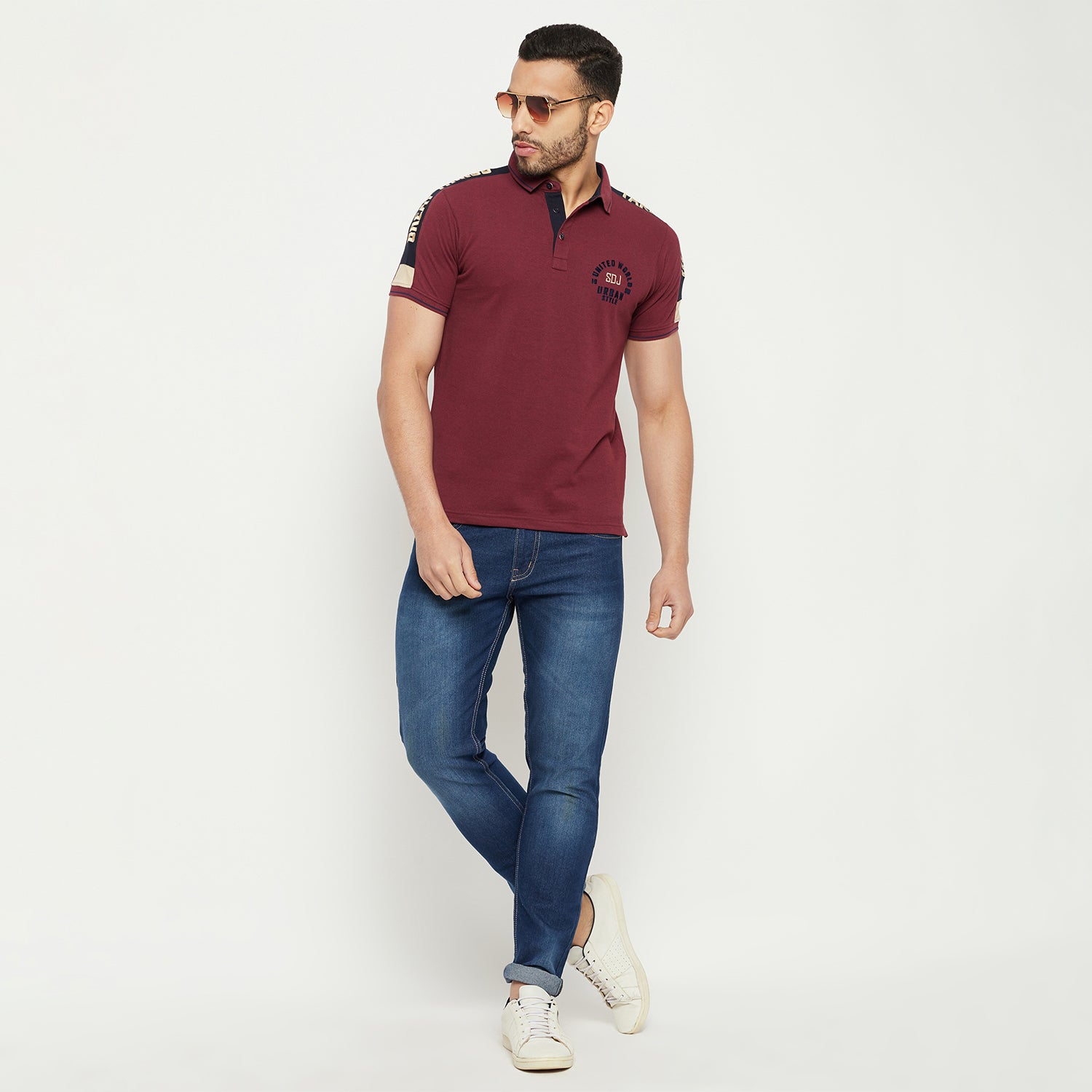 Duke Stardust Men Half Sleeve Polo Neck Cotton T-shirt (LF5778)