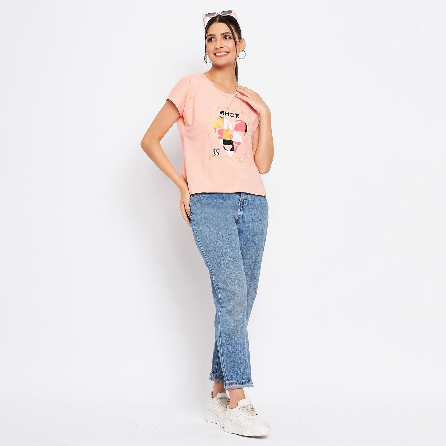 Duke Stardust Women Round Neck Short Sleeve Printed Crop Top (LFX901)