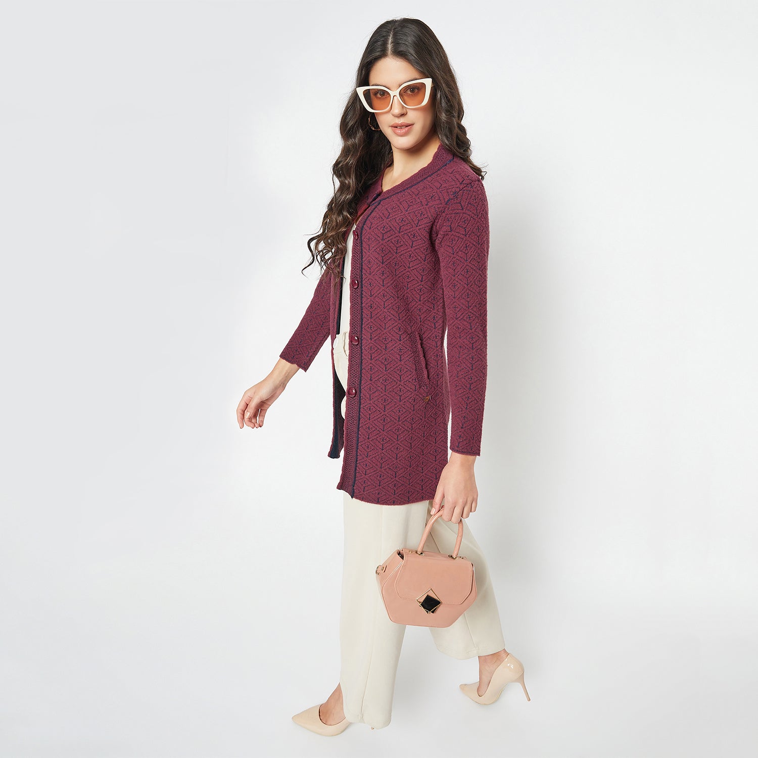 Duke Urban Women Self Design Long Cardigan (SDS1221)