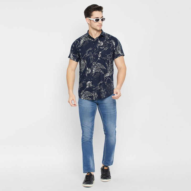 Duke Urban Men Half Sleeve Cotton Shirt (SDO2PRRB)