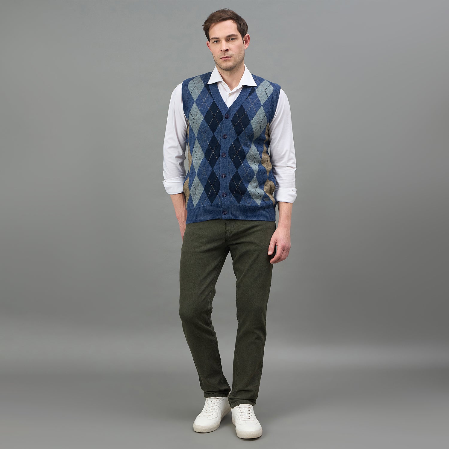 Duke Urban Men Sleeveless V-neck Cardigan (SDS2166)