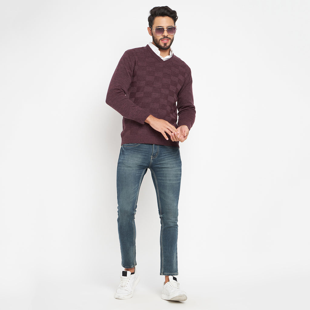 Duke Urban Men Full Sleeve V Neck Sweater (SDS651R)