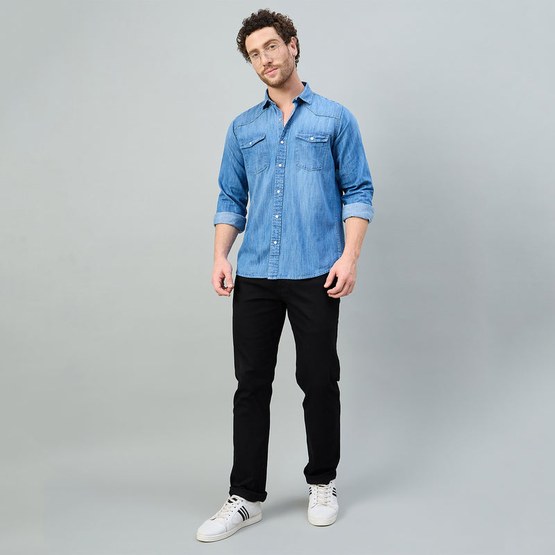 Duke Urban Men Shortstyle Washed Shirt (SDO9PLID)