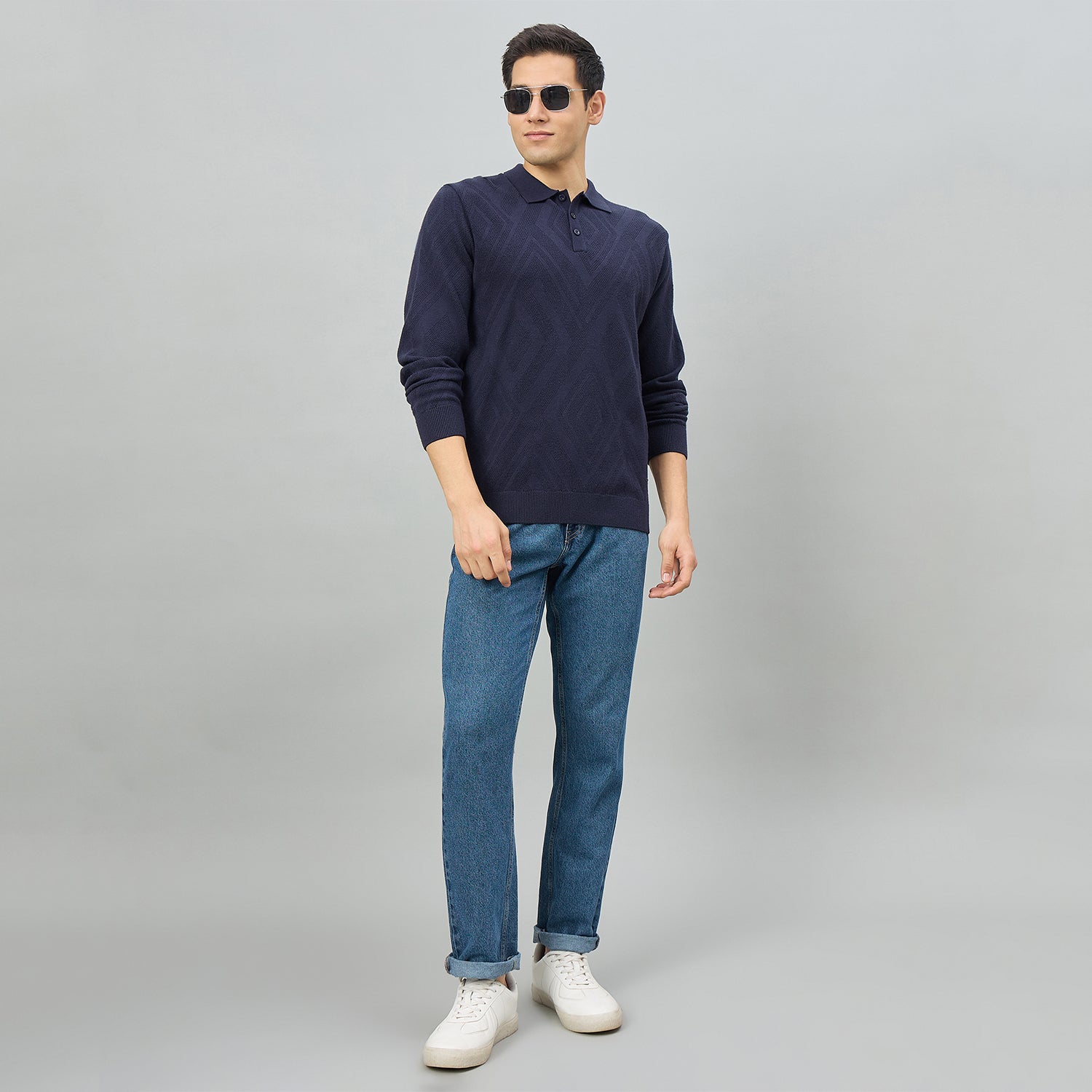 Duke Men Full Sleeve Collared Smart Fit Sweater (SDS2368)