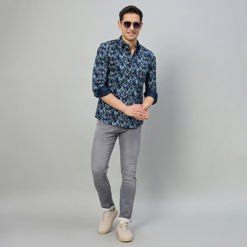 Duke Men Slim Fit Full Sleeve Short Style Cotton Shirt (SDO8PRBK)