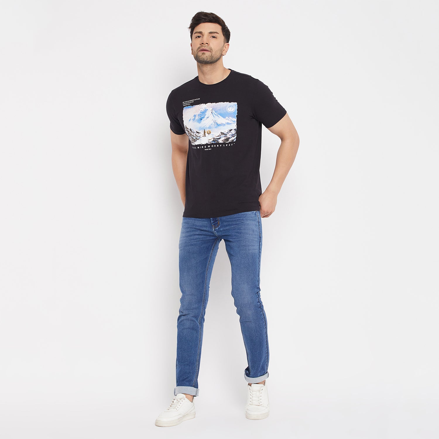 Duke Stardust Men Half Sleeve Cotton T-shirt (MLF5746)